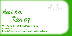 anita kurcz business card